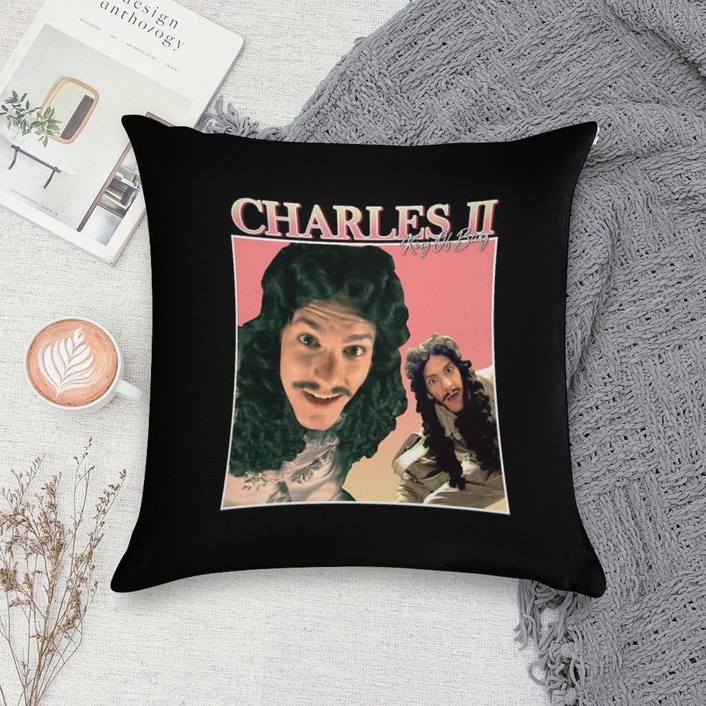 Charles II VintageRetro Design Soft Skin-Friendly Throw Pillow