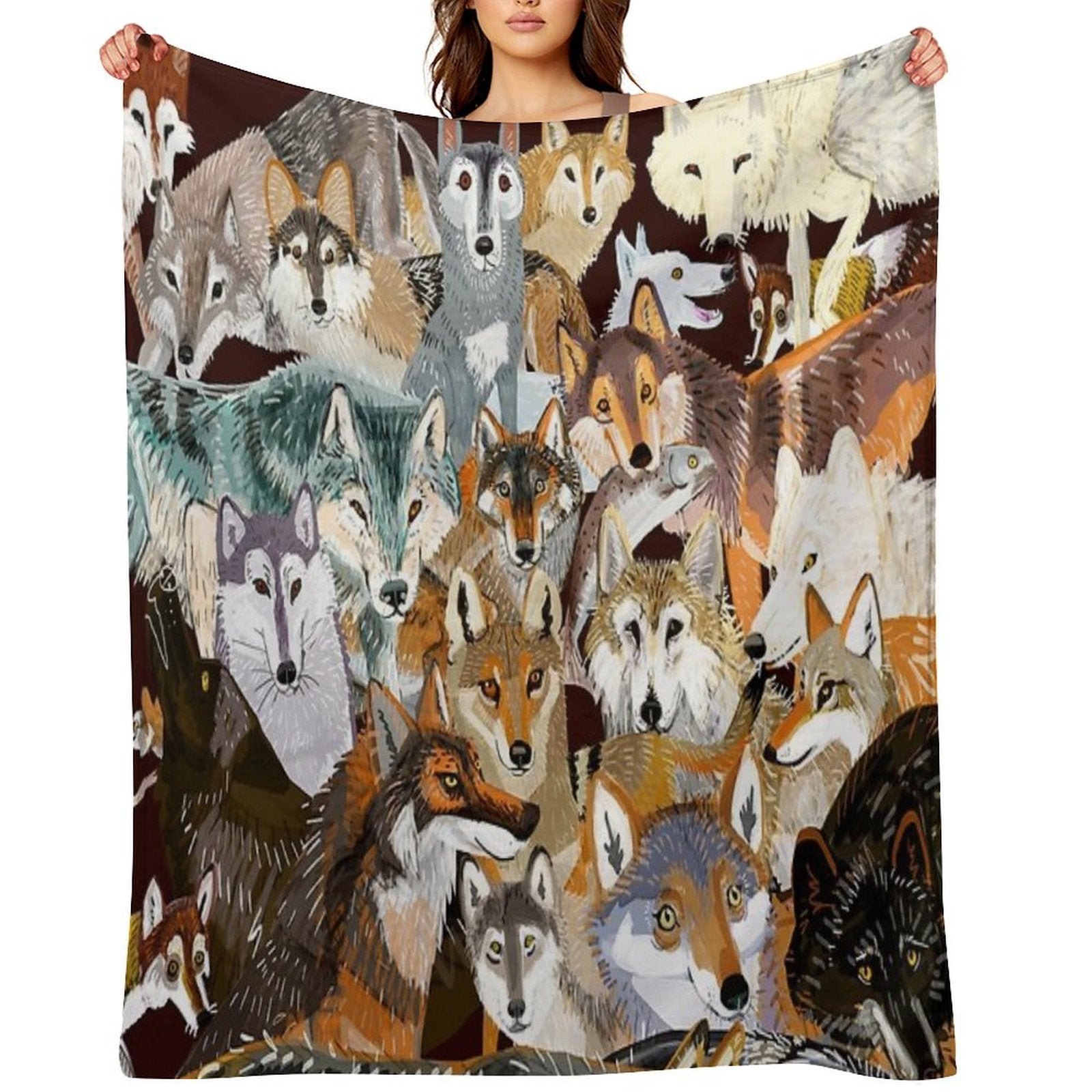 Wolves Oclock Time to Wolf Shrink-resistant Throw Blanket