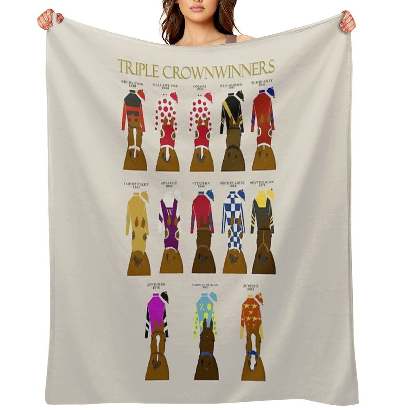 Horse Racing Triple Crown Winners 1919-2018 Quick-dry Throw Blanket
