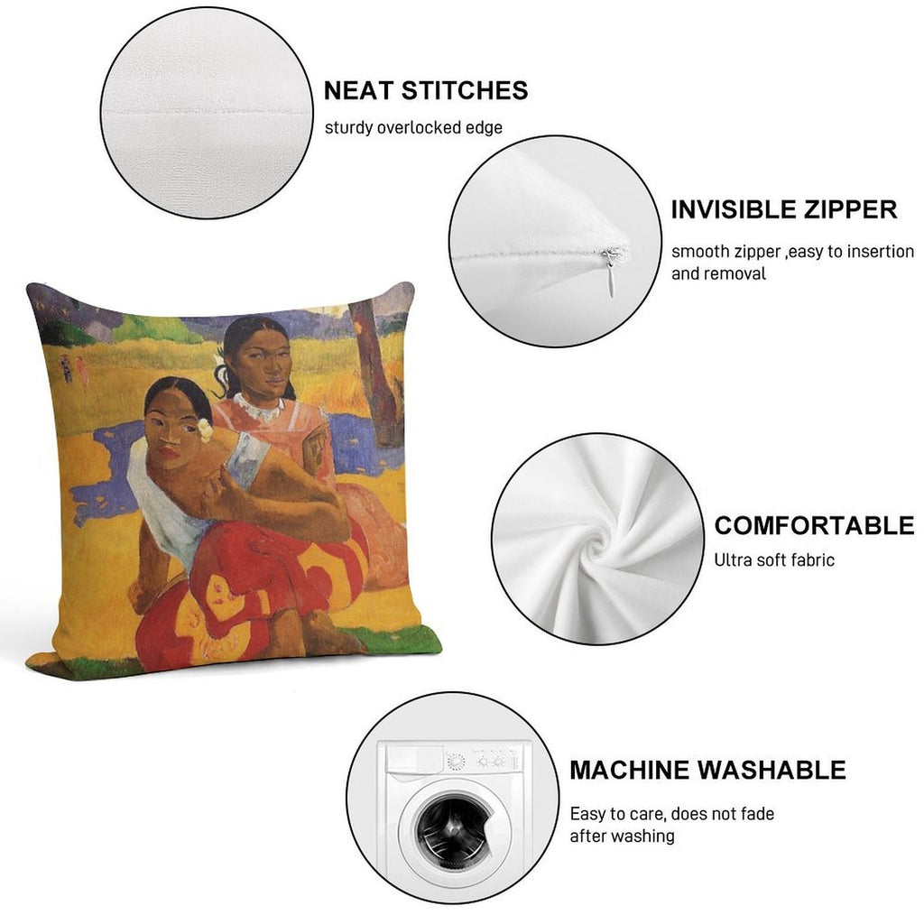 'Nafea Faa Ipoipo' - Paul Gauguin Soft Anti-Pilling Throw Pillow