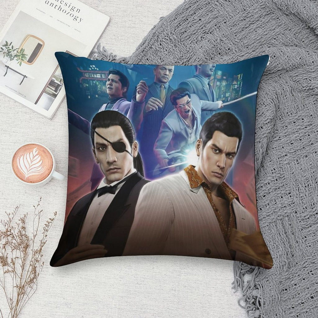 Yakuza 0 Poster Soft Short Plush Fabric Throw Pillow