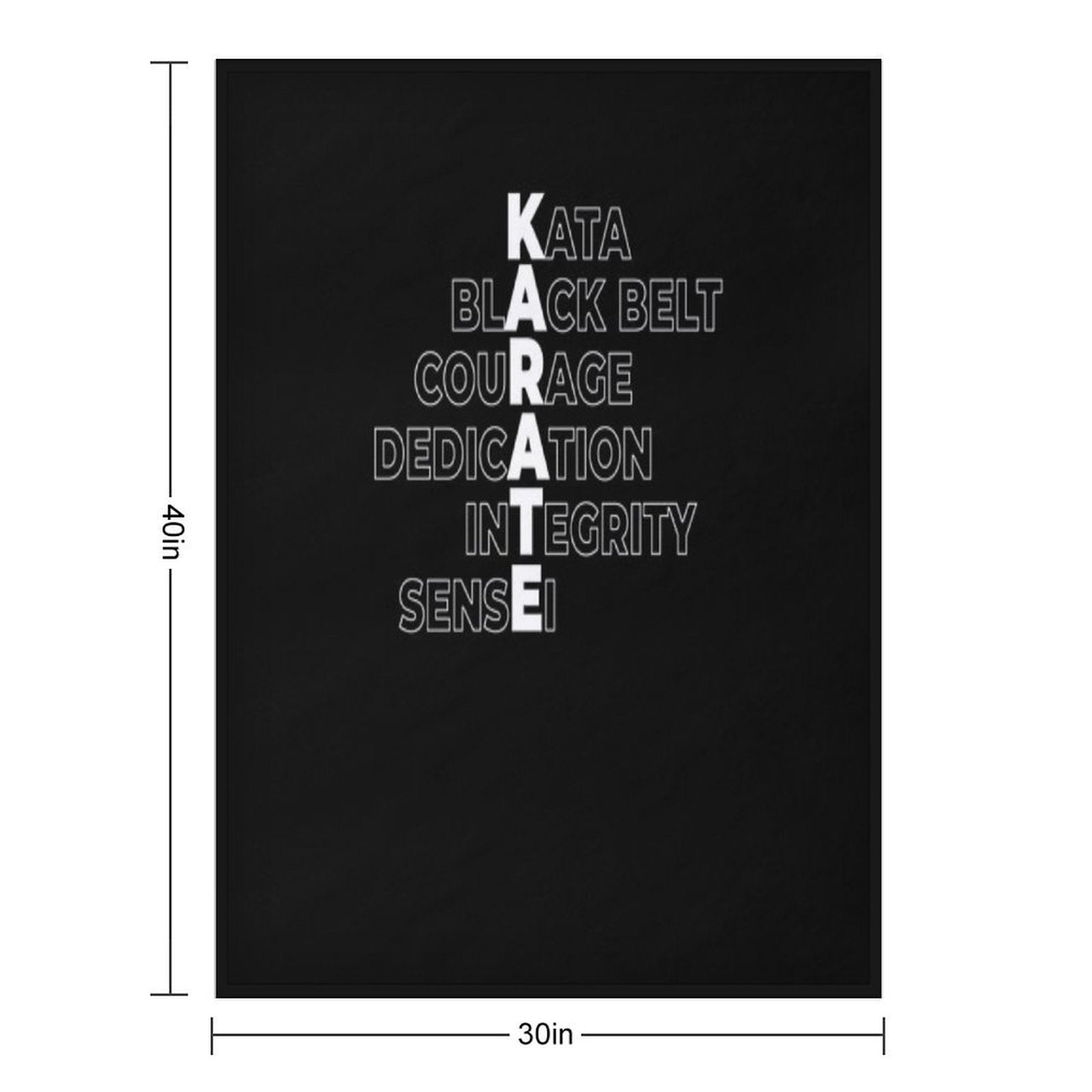Karate Kata Black Belt Dedication Courage Sensei Karateka Compact Throw Blanket