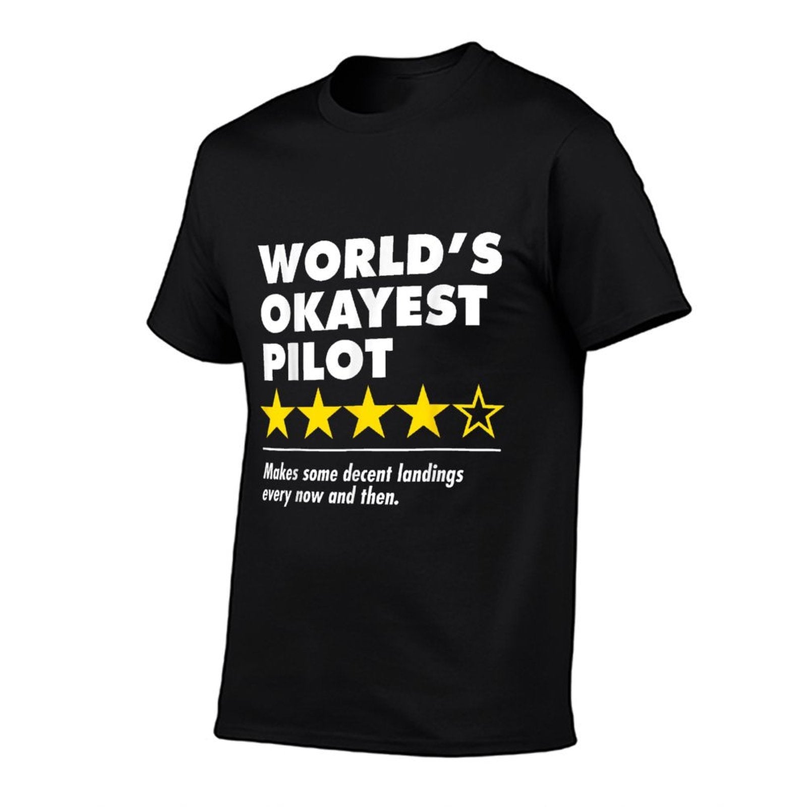 Worlds Okayest Pilot Funny Review Four Star Rating Airplane  Soft T-Shirt