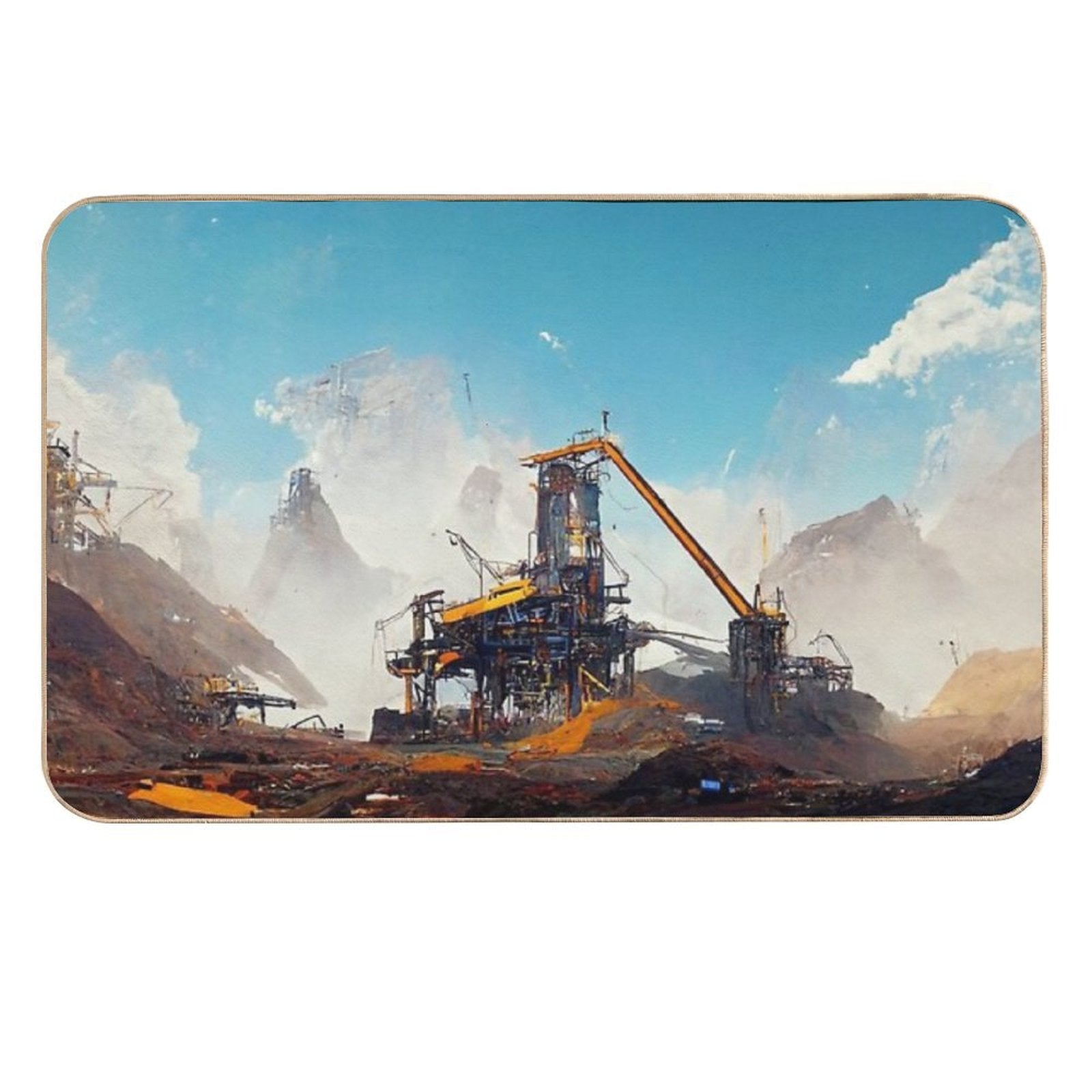 Satisfactory Game - Artwork  Slip-Resistant Bath Mat