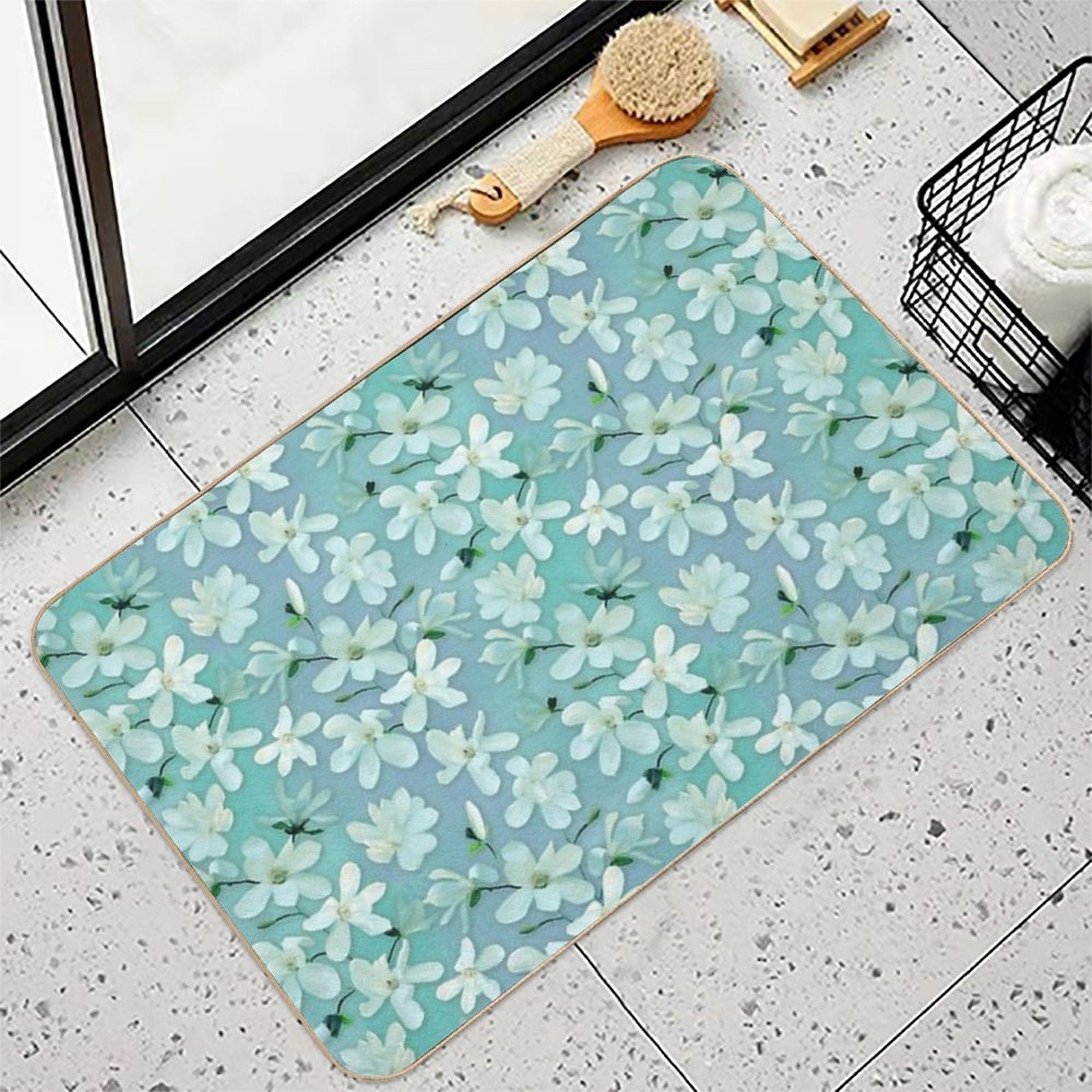 Magnolia Kobus Mint  High-Traffic Bath Mat