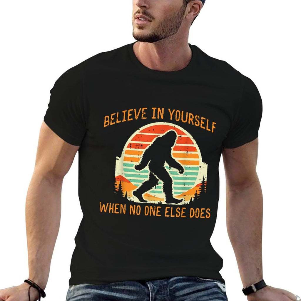 Bigfoot Believe In Yourself Funny Sasquatch Men Women Kids  Tagless Design T-Shirt