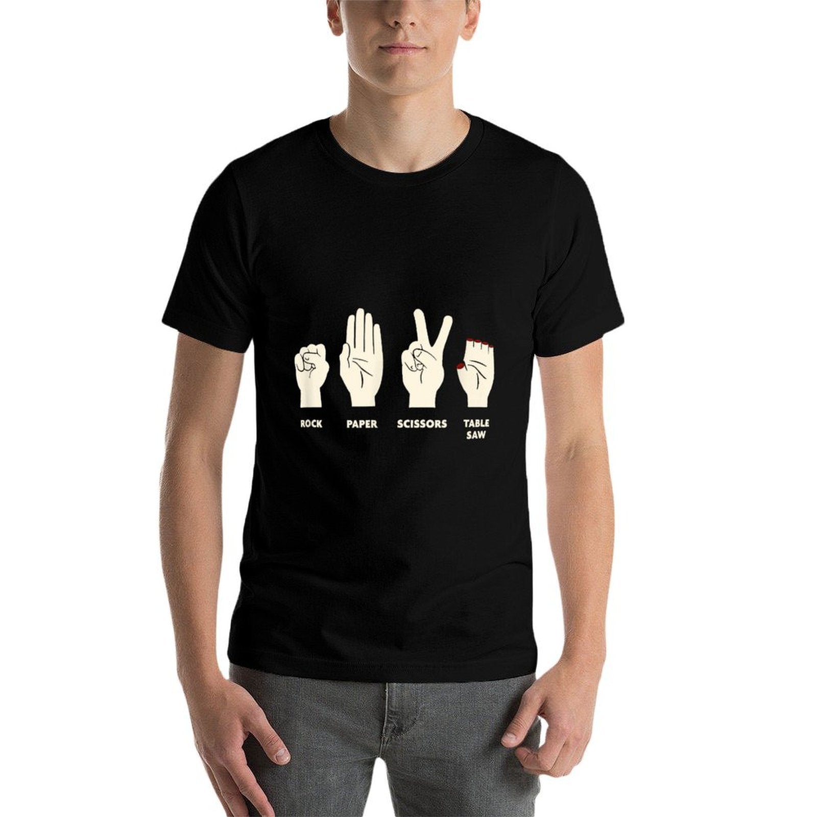 Rock Paper Scissors Table Saw - Funny Carpenter Contractor  Versatile T-Shirt