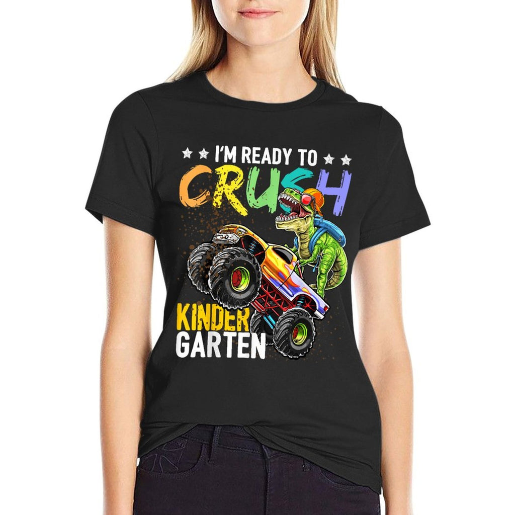 Kindergarten Dinosaur Monster Truck Back to School Boys Gift  Graphic-printed T-Shirt