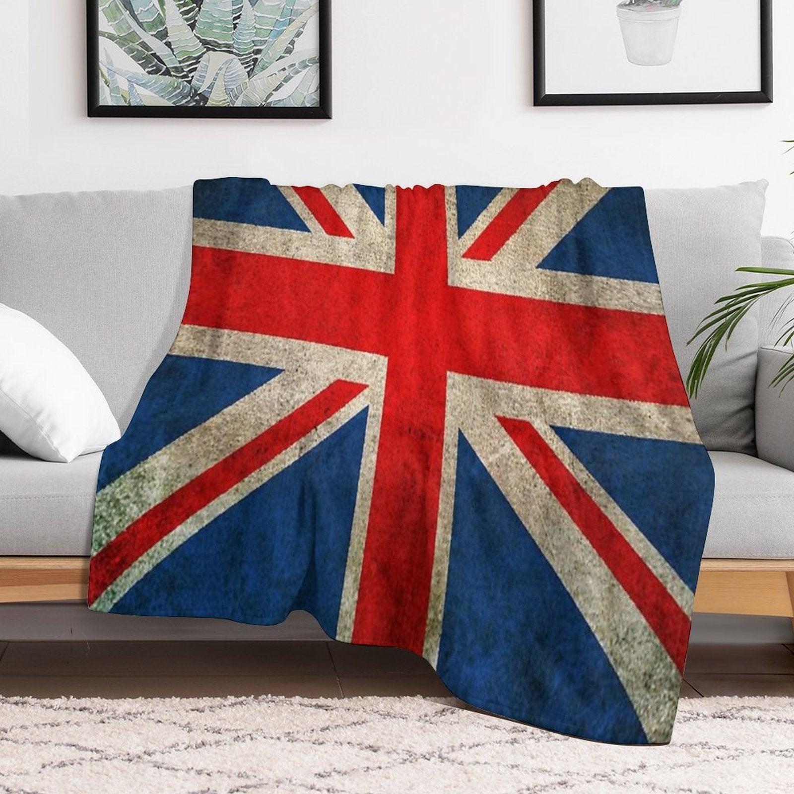Old And Worn Distressed Vintage Union Jack Flag Compact Throw Blanket