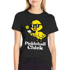 Pickleball Chick Funny Pickle Ball Women Girls Kids Toddler  Oversized Silhouette T-Shirt