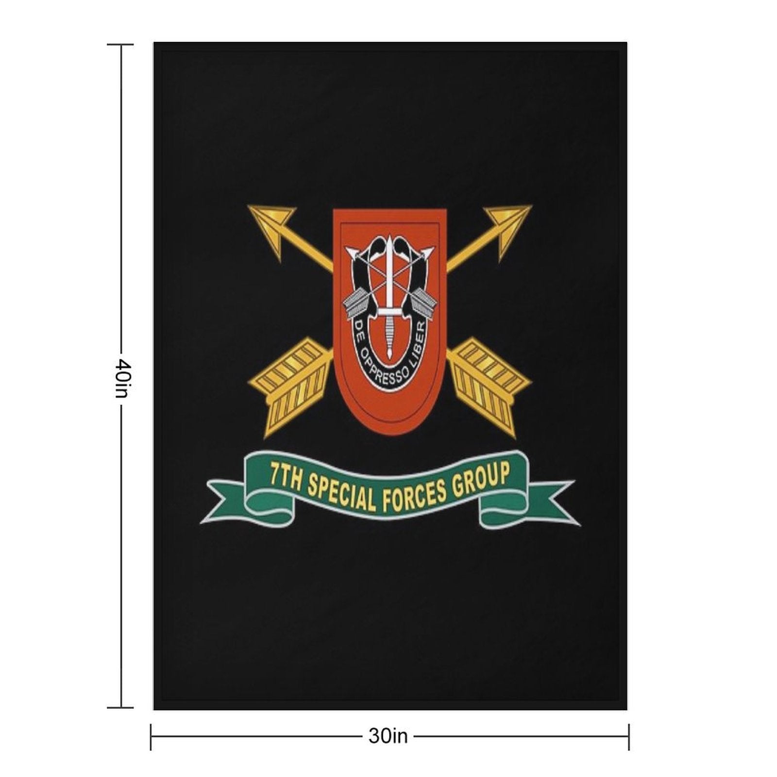 Army - 7th Special Forces Group - Flash W Br - Ribbon X 300 Sustainable Throw Blanket