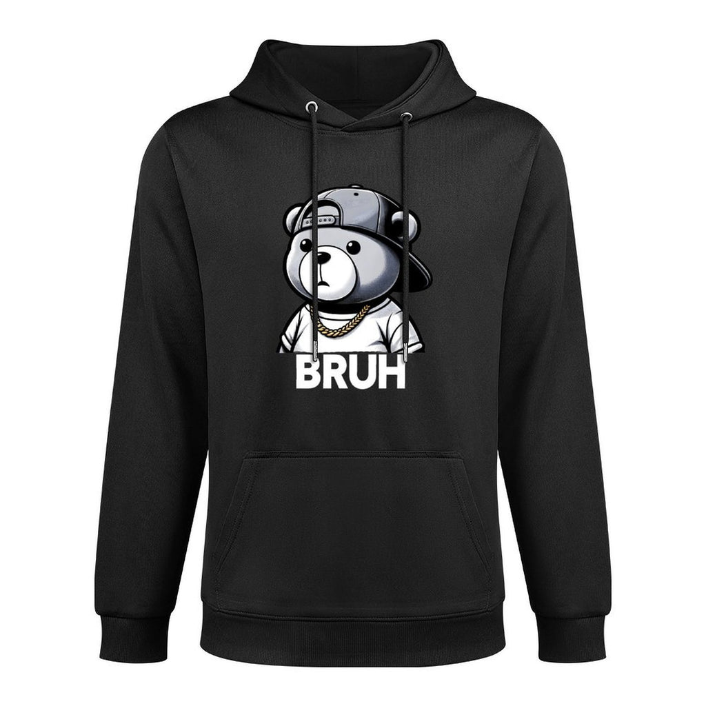 Bruh Meme Hip Hop Teddy Bear Funny Boysns Mensnager Layering Staple Hoodie