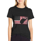 American 4th of July West Virginia WV Vintage Men Women  Wrinkle-resistant T-Shirt