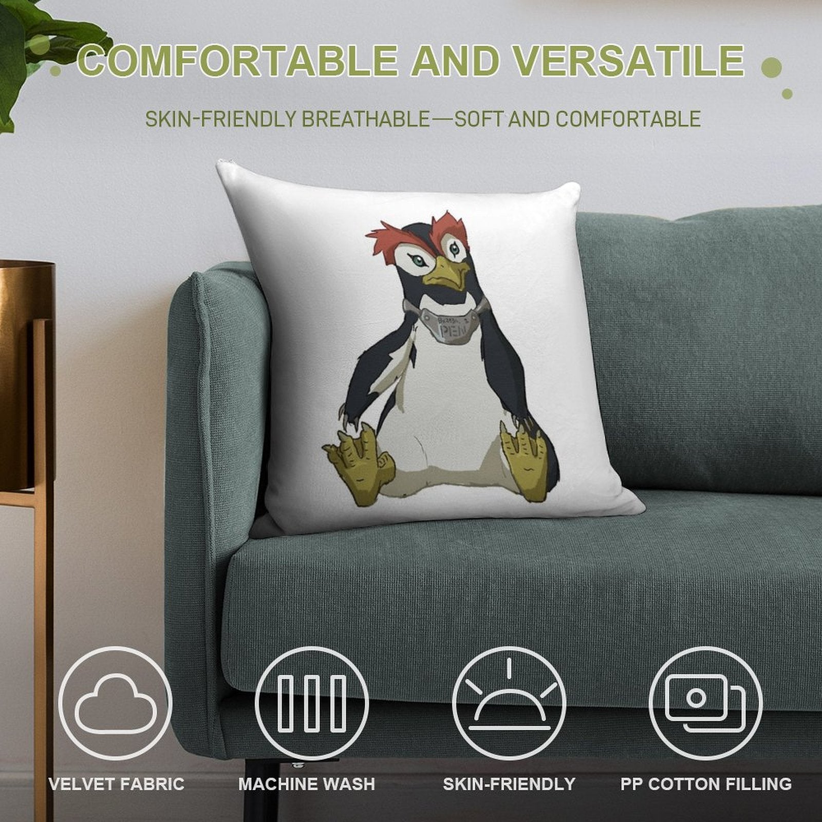 PenPen Soft Gift Ready Throw Pillow