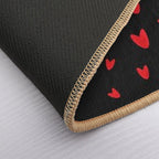 Hearts on Black Background Durable Bath Mat