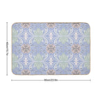 Abstract Floral Tiles Pattern Light Background  Easy To Clean Bath Mat