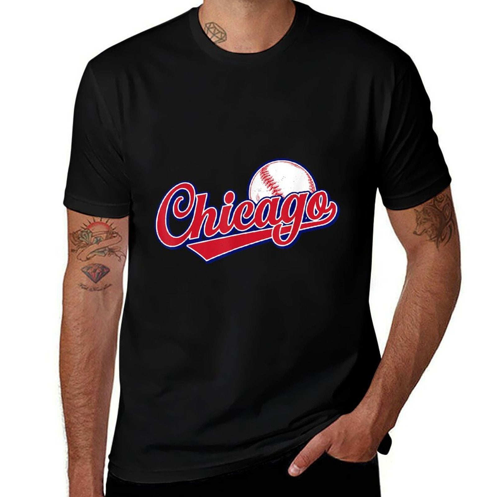 Vintage Chicago Funny Baseball Lover Graphic Men Women  Graphic-printed T-Shirt