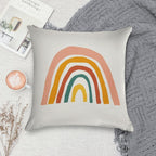 Rainbow, Abstract, Mid Century Modern Kids Wall Art, Nursery Room Soft Washable Throw Pillow