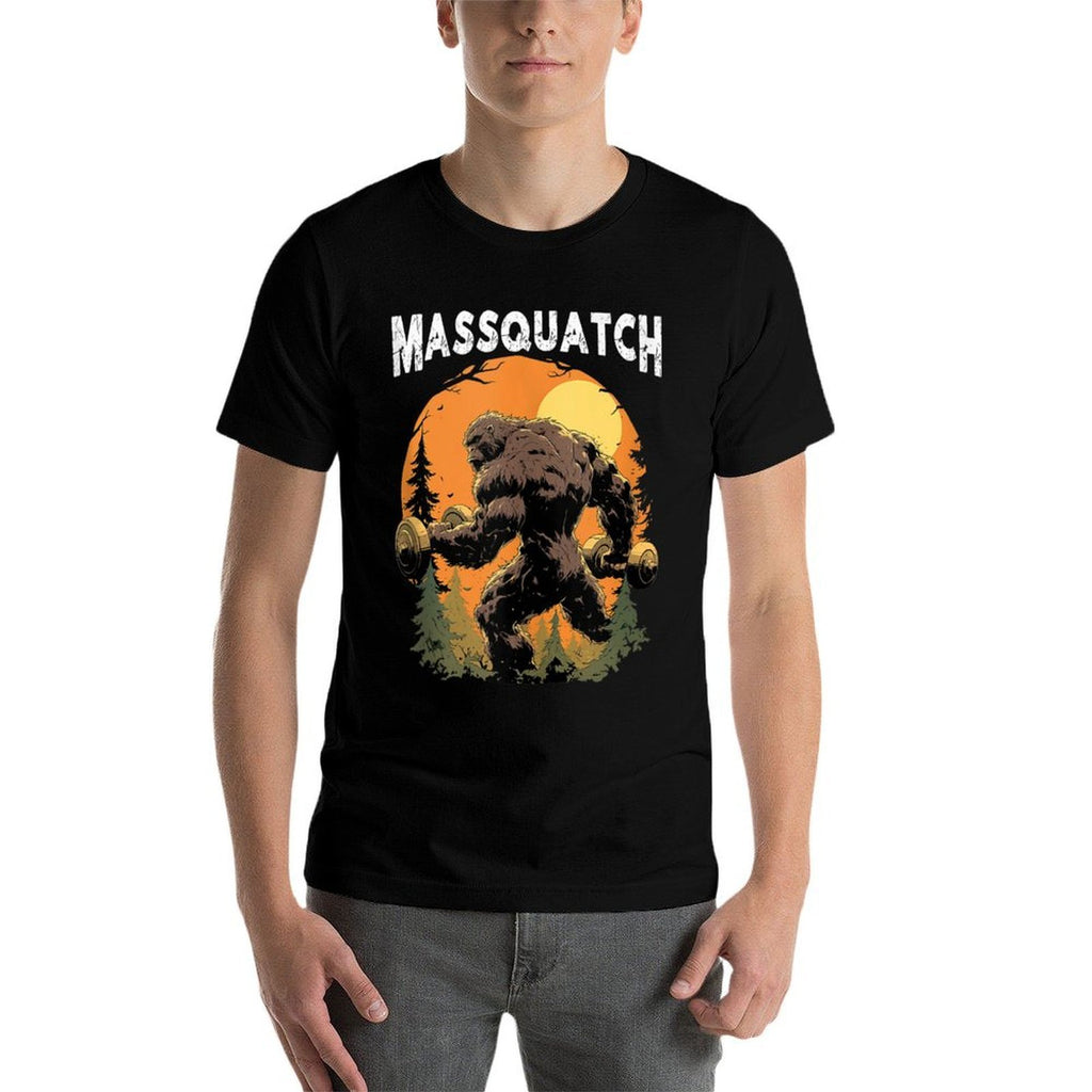 Bigfoot Massquatch Funny Sasquatch Workout Gym Weightlifter  High-quality Stitching T-Shirt