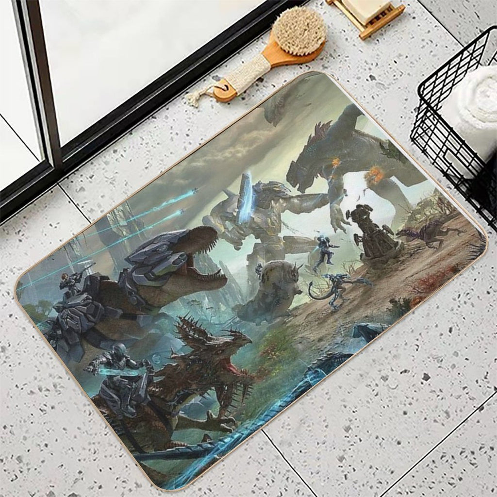 ARK Extinction Dino Fight  Repositionable Bath Mat