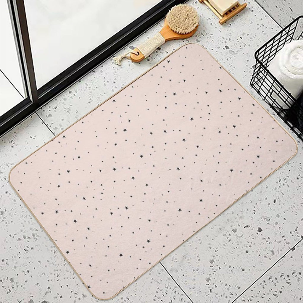 Pink Stars Pattern  Slip-Resistant Bath Mat