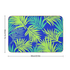 Tropical Pattern  Blue & Green Palm Leaf  Versatile Bath Mat