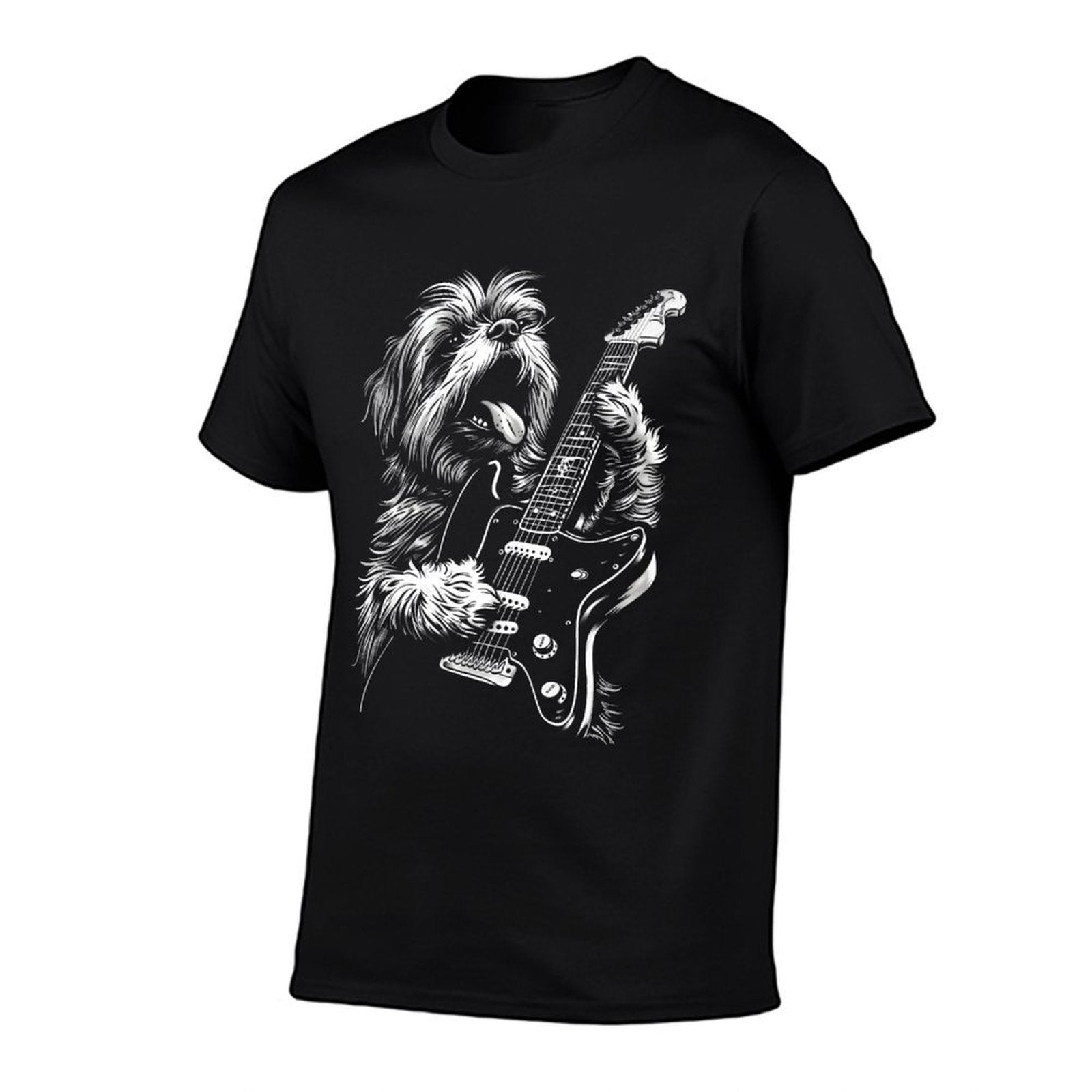 Funny Shih Tzu Dog Playing Electric Guitar Rock Dog Dad Premium  Classic T-Shirt