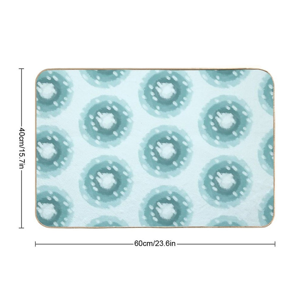 Watercolor Circles  Easy To Clean Bath Mat