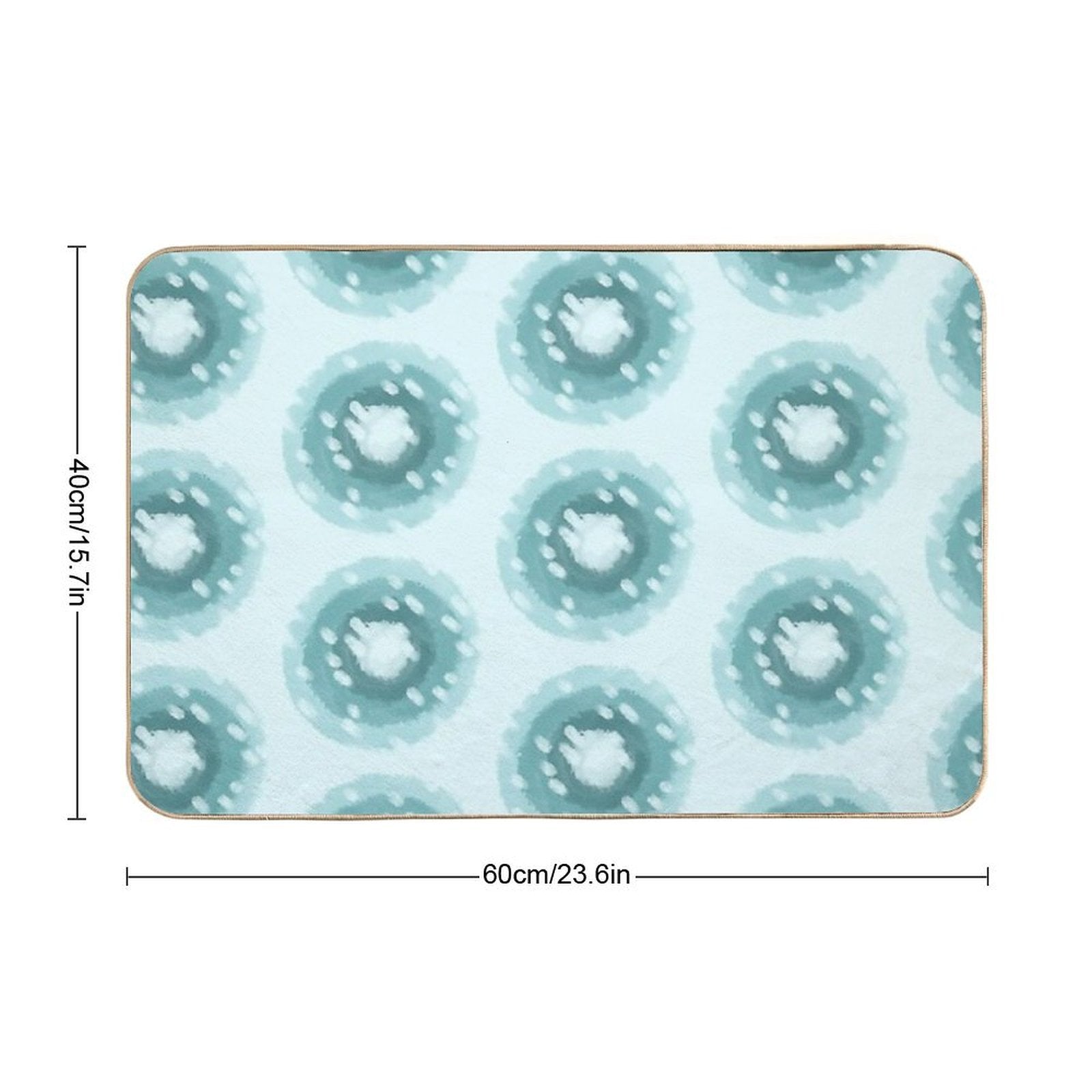 Watercolor Circles  Easy To Clean Bath Mat