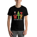 Christmas WTF Wine Trees Family Santa Christmastree Premium Tri-Blend  Trendy Pattern T-Shirt