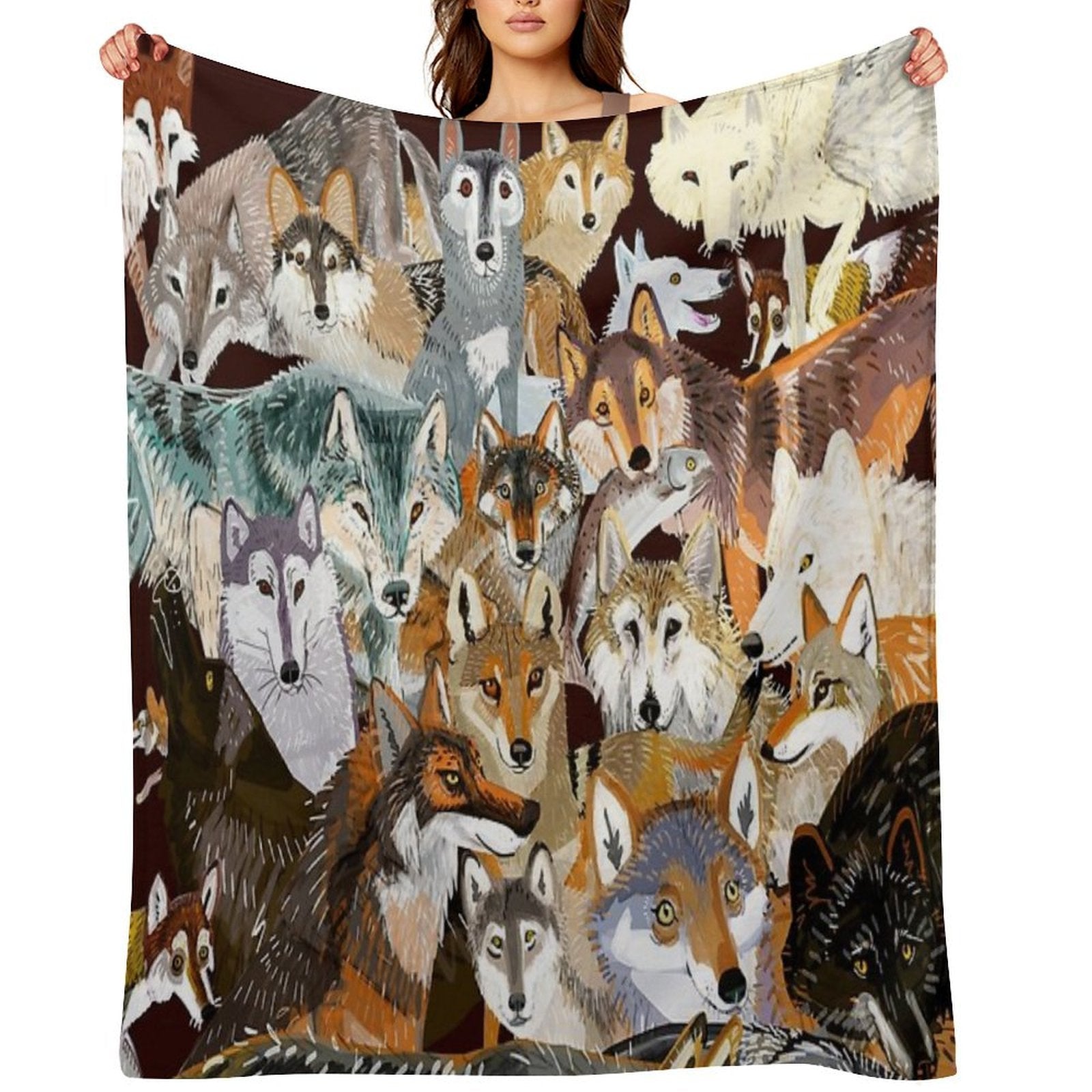Wolves Oclock Time to Wolf Shrink-resistant Throw Blanket