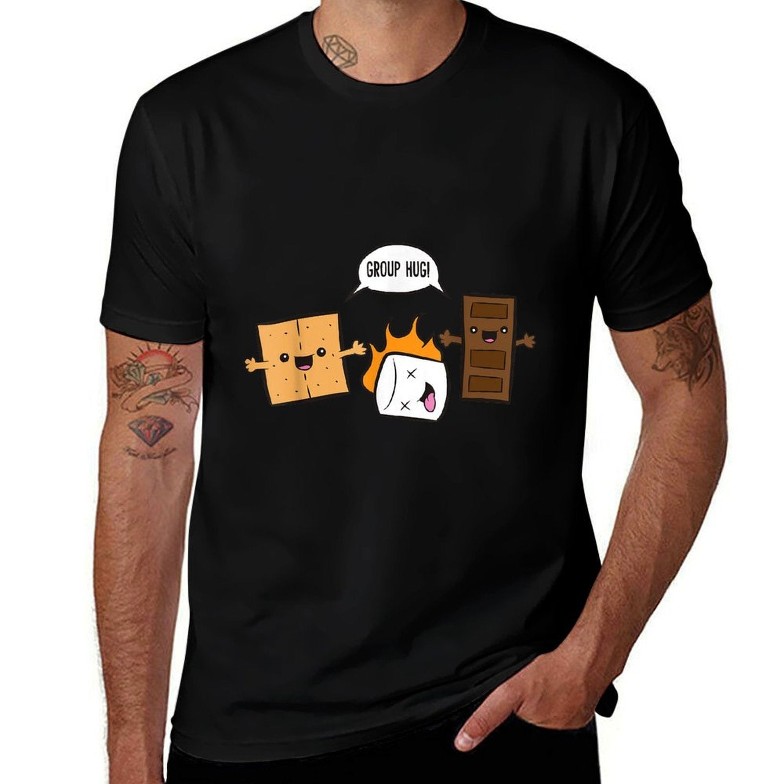 Group Hug Camping Campfire Chocolate Marshmallow SMores  Vintage-inspired T-Shirt