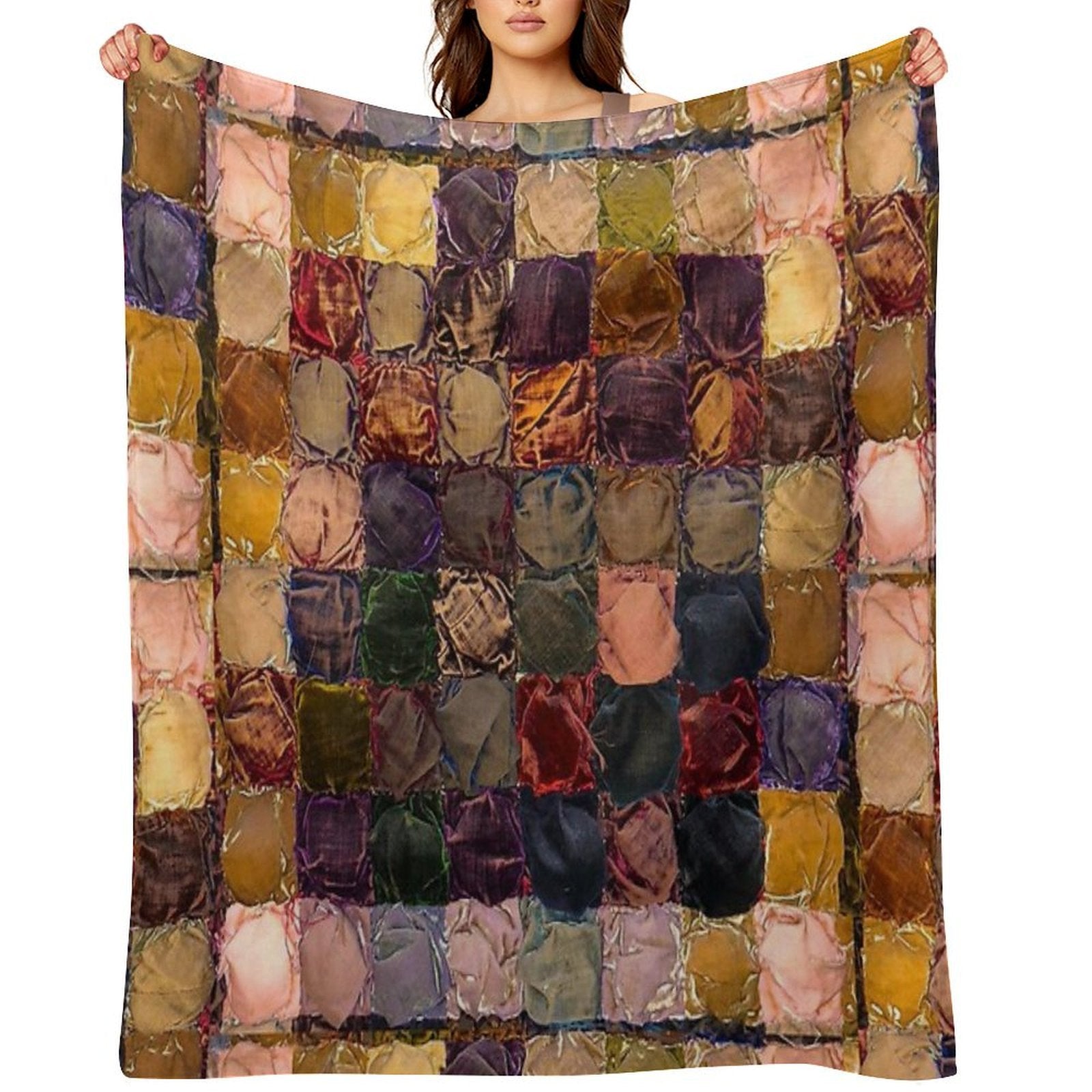 Great Grandmother's Quilt Versatility Throw Blanket