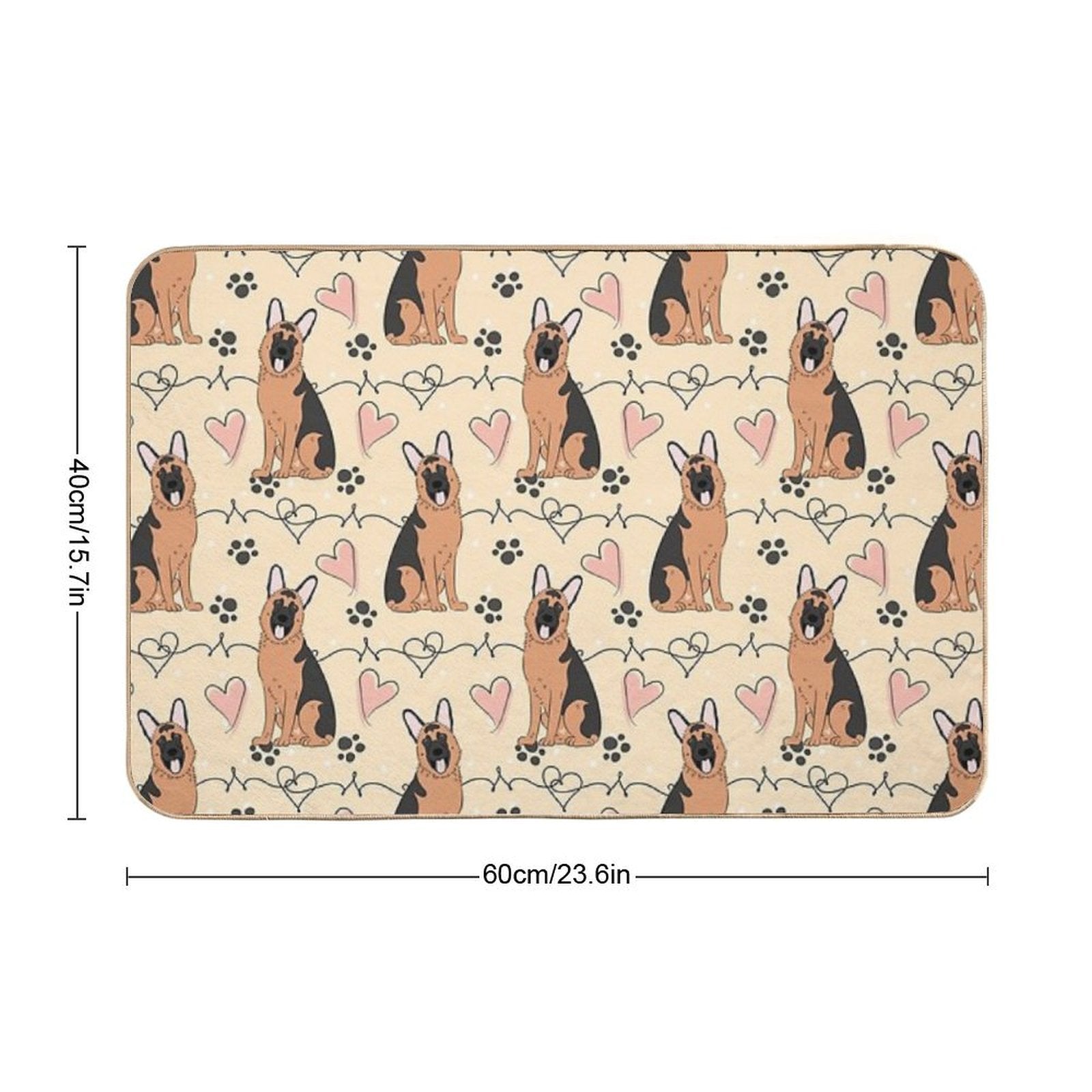 LOVE German Shepherd - Red And Black 2  Dirt-Trapping Bath Mat