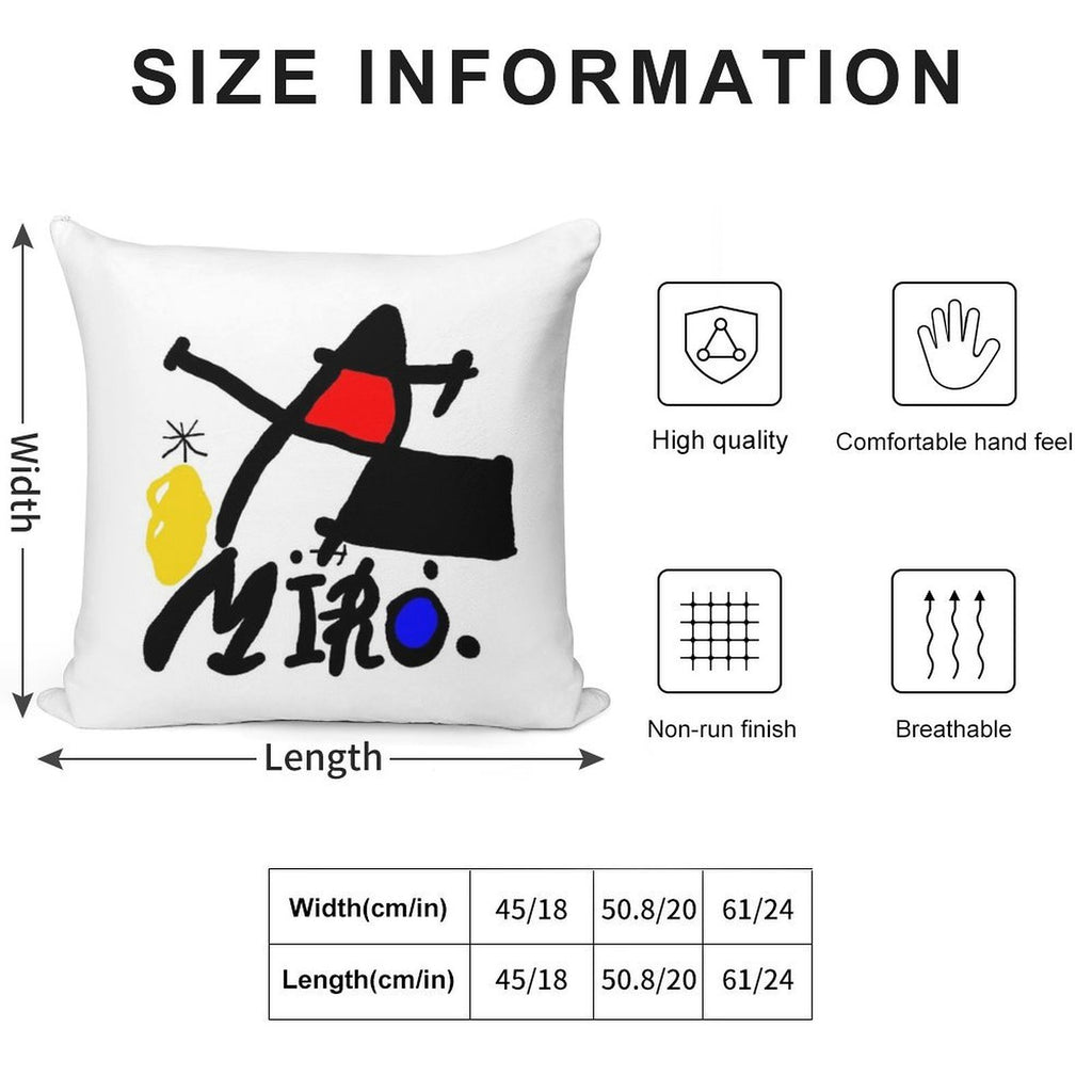 Joan Miro Abstract Painting Digital Recreation Soft Ultra-Soft Texture Throw Pillow