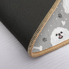 Cute White Pekingese Peke  Anti-Trip Bath Mat