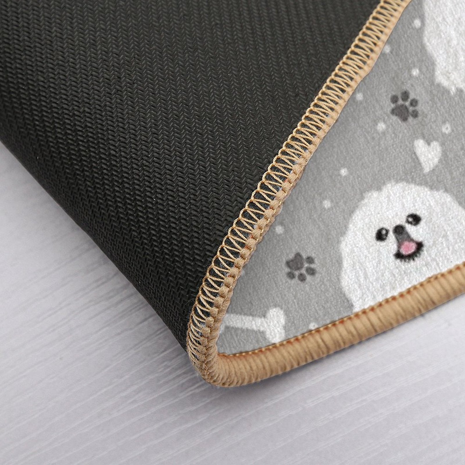 Cute White Pekingese Peke  Anti-Trip Bath Mat