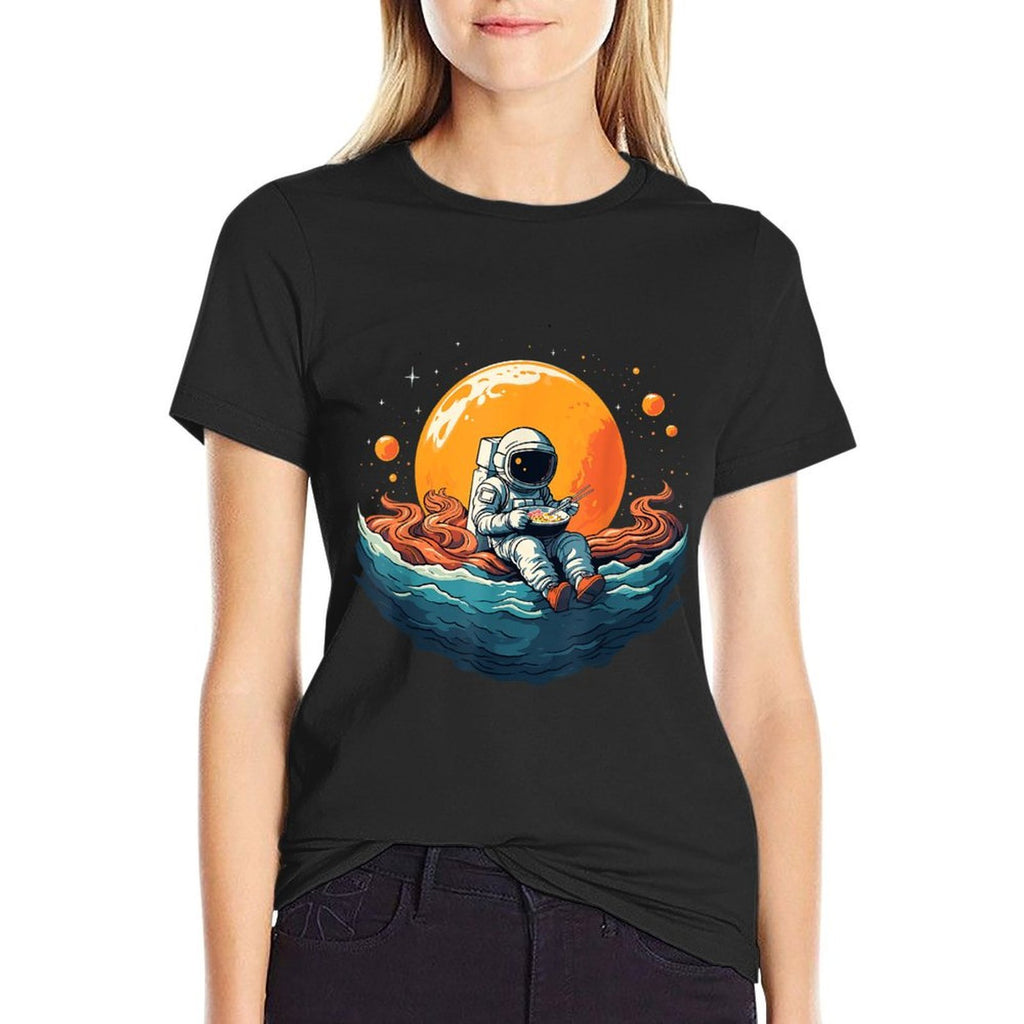 Astronaut Ramen Anime Space Womens Kids Mens Graphic  Polyester Blend T-Shirt