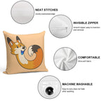 Orange Pipefox - Pip Soft Anti-Pilling Throw Pillow