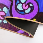 Abstract Colorful Floral And Symbols  Easy Maintenance Bath Mat