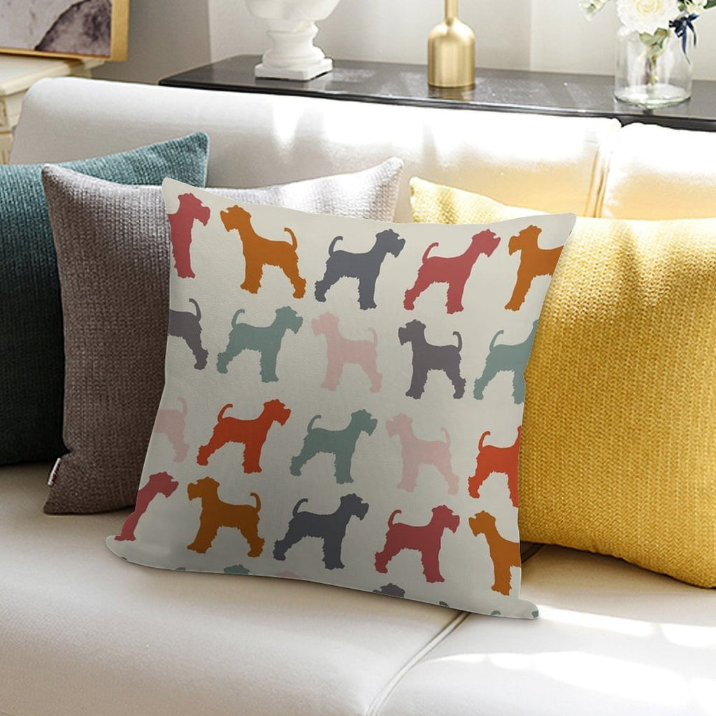 Vintage Miniature Schnauzer Dog Pattern Soft Warmth Comfort Throw Pillow