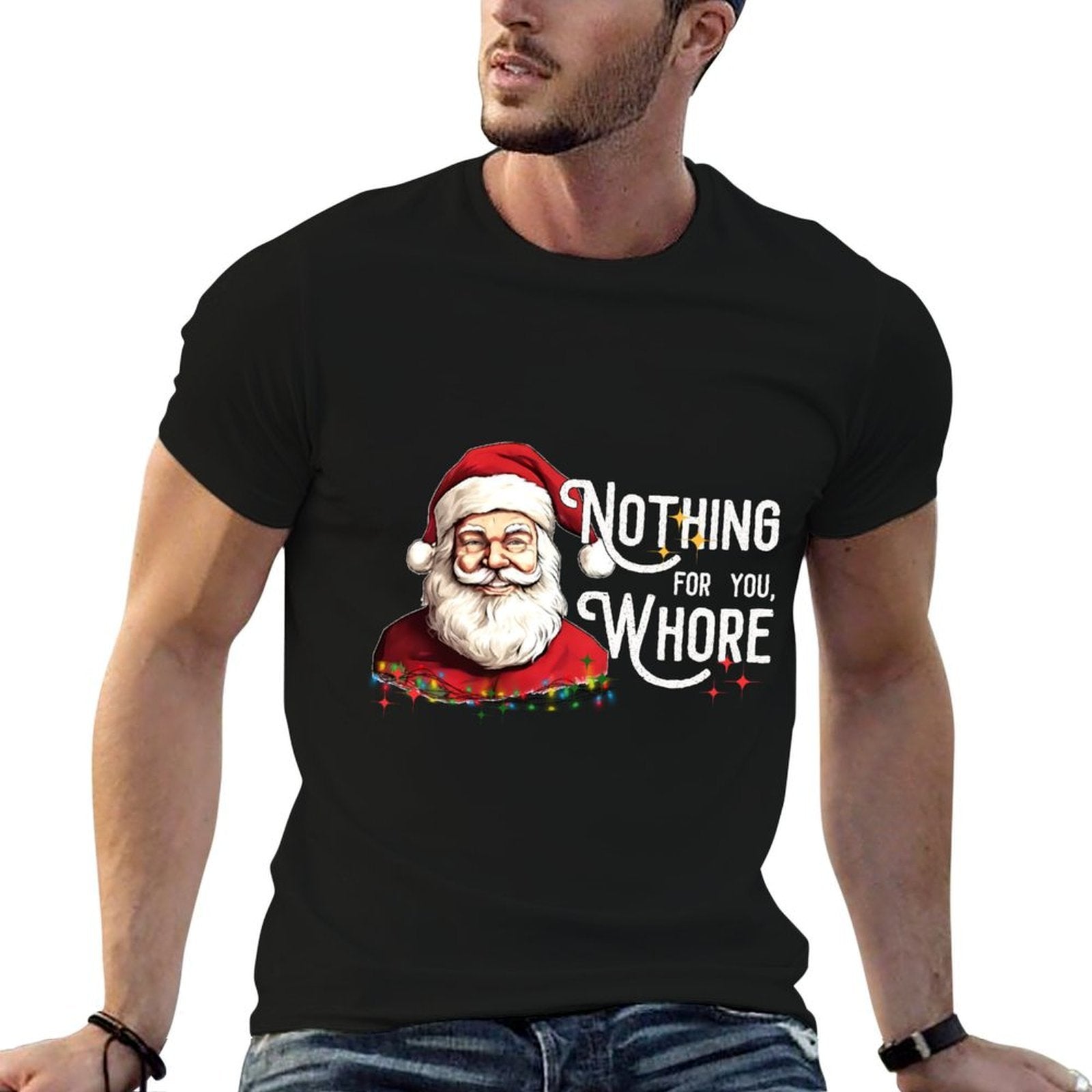 Nothing For You Whore Funny Santa Claus Christmas Vintage  Moisture-wicking T-Shirt