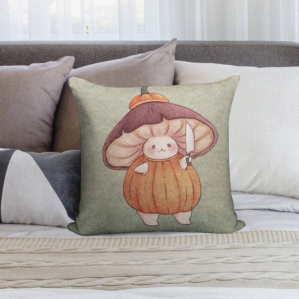 Pumpkin Halloween Mushroom Costume Soft Easy Maintenance Throw Pillow