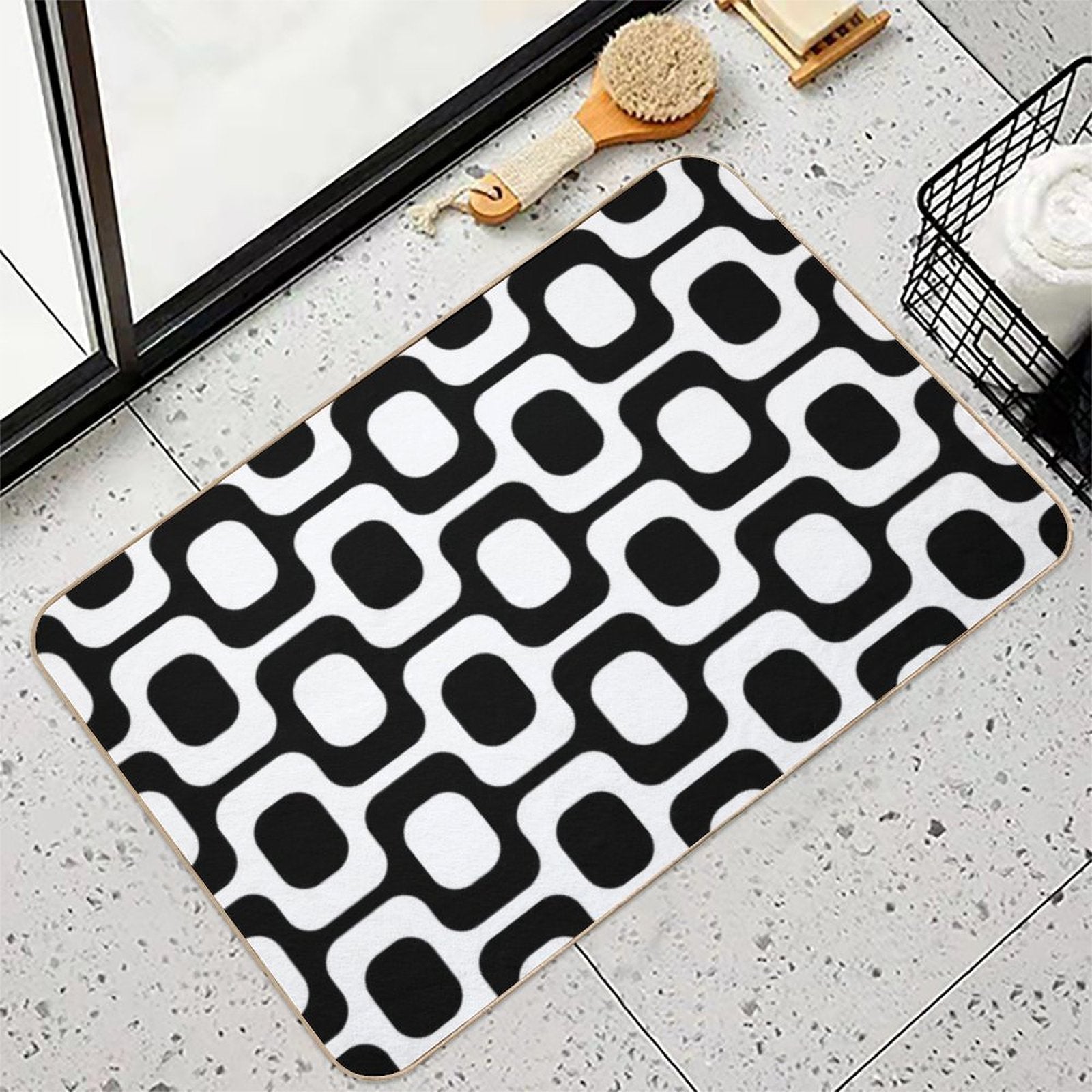 Ipanema Black And White  Versatile Bath Mat