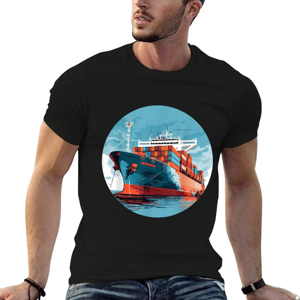 Big Transport Ship for Cargo Container Ships Lovers  Eco-friendly Material T-Shirt