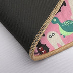 Cute Cryptids (pink)  Rapid-Drying Bath Mat