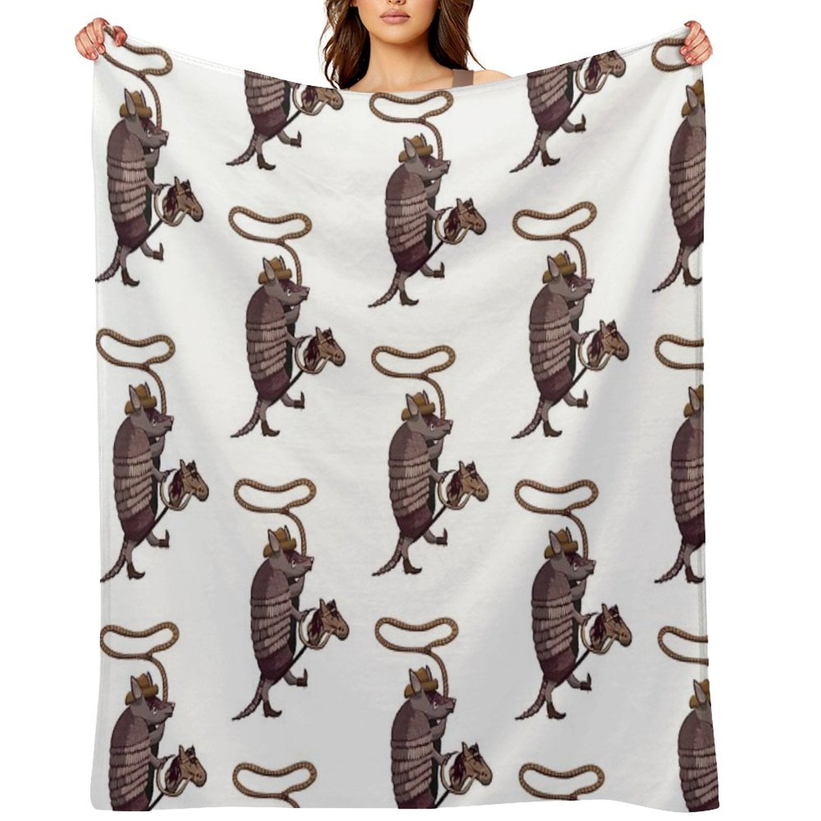 Armadillo Cowboy Durable Throw Blanket