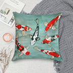 Le Ballet Des Carpes Koi Soft Home Decor Throw Pillow