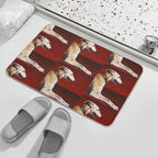 Whippet On Red  Eco-Friendly Bath Mat