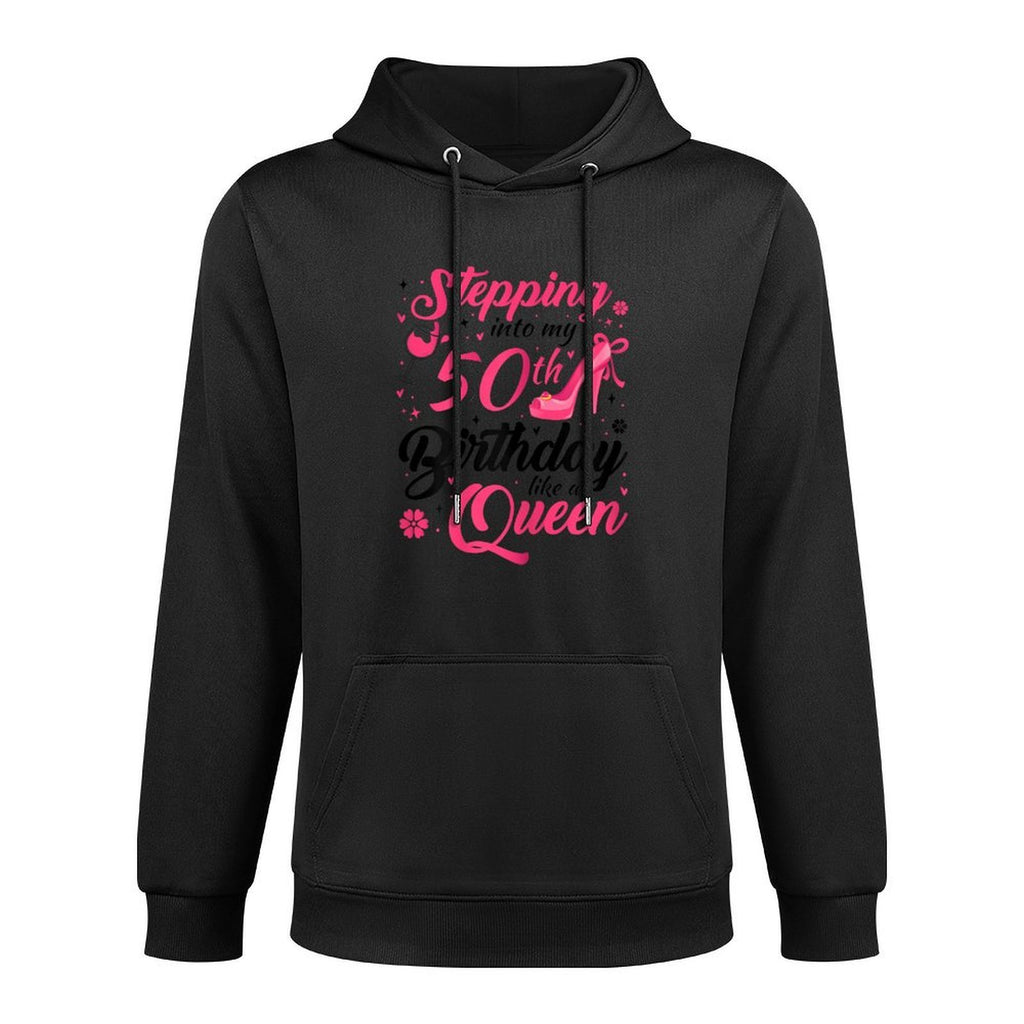 Womens 50 Year Old Girl Born 1973 50th Birthday Queen Adjustable Hood Hoodie